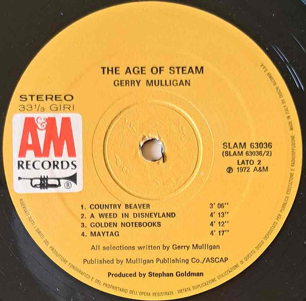 Gerry Mulligan - The Age Of Steam | A&M Records (SLAM 63036) - 3 Gerry Mulligan - The Age Of Steam | A&M Records (SLAM 63036) - 3
