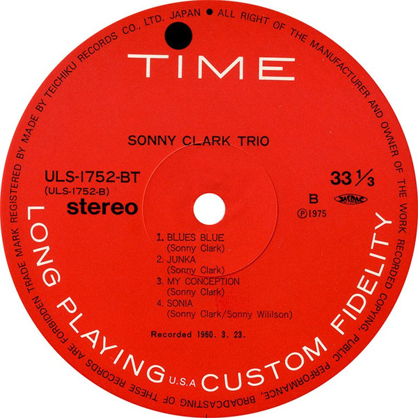 Sonny Clark Trio - Sonny Clark Trio | Time Records (ULS-1752-BT) - 4