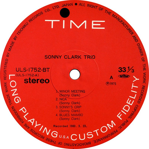 Sonny Clark Trio - Sonny Clark Trio | Time Records (ULS-1752-BT) - 3
