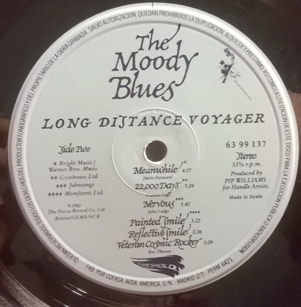 The Moody Blues - Long Distance Voyager | Threshold (63 99 137) - 4