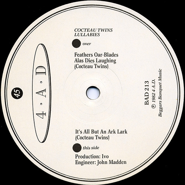 Cocteau Twins - Lullabies | 4AD (BAD 213) - 4