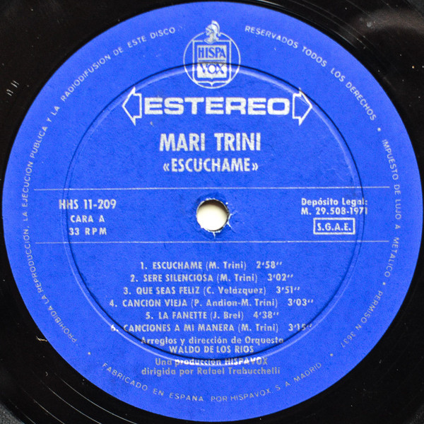 Mari Trini - Escuchame... | Hispavox (HH (S) 11-209) - main Mari Trini - Escuchame... | Hispavox (HH (S) 11-209) - main