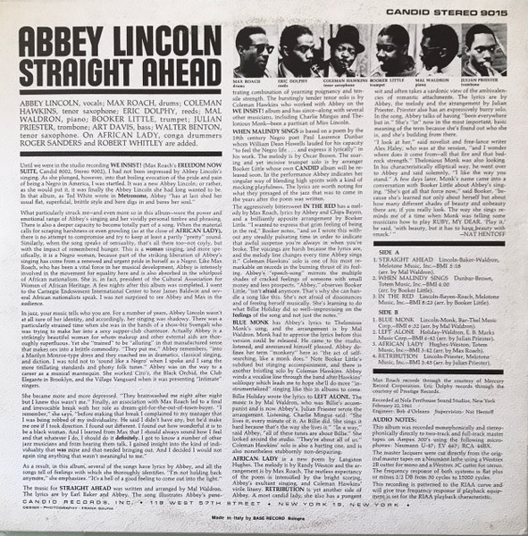Abbey Lincoln - Straight Ahead | Candid (GJS 9015) - 2