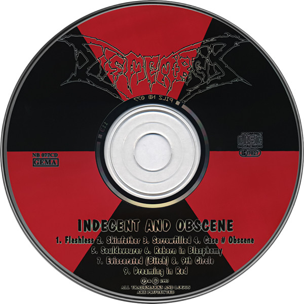 Dismember - Indecent And Obscene CD | Nuclear Blast (NB 077-2) - 3