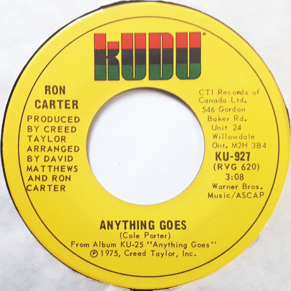 Ron Carter - Anything Goes | Kudu (KU-927) - main