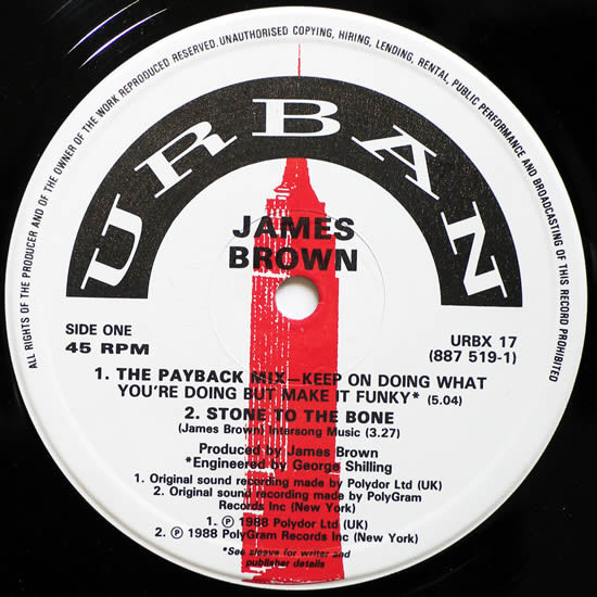 James Brown - The Payback Mix (Keep On Doing What You're Doing But Make It Funky) | Urban (URBX 17) - 3