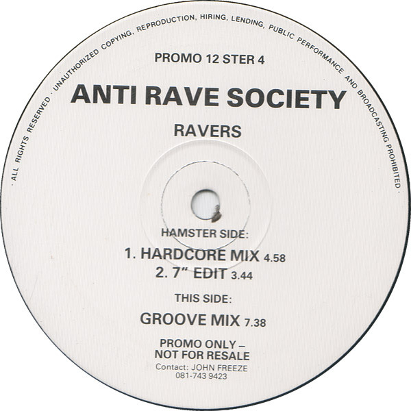 Anti Rave Society - Ravers | Hamster Records (PROMO 12 STER 4)
