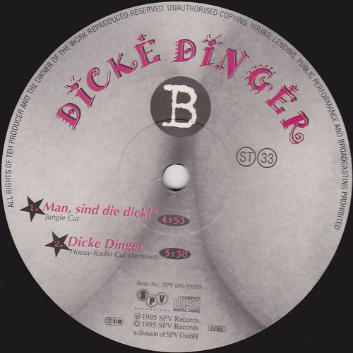 B.H. - Dicke Dinger | SPV Recordings (SPV 050-89505) - main