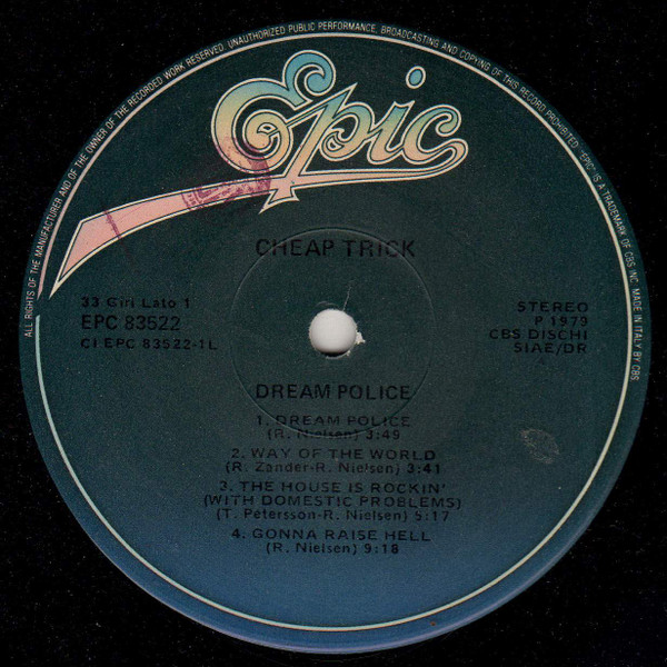 Cheap Trick - Dream Police | Epic (EPC 83522) - 3