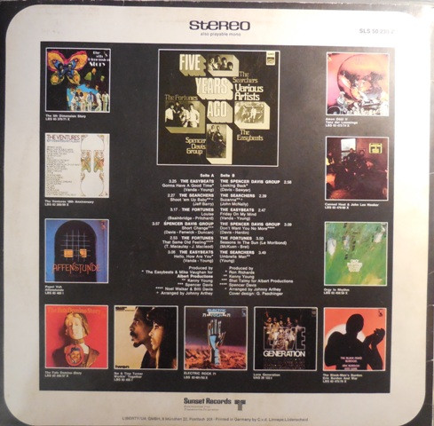 Various - Five Years Ago | Sunset Records (SLS 50 230 Z) - 2 Various - Five Years Ago | Sunset Records (SLS 50 230 Z) - 2