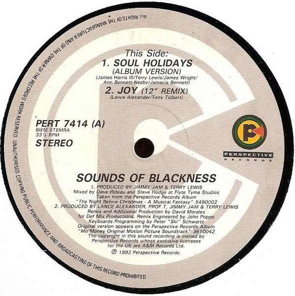 Sounds Of Blackness - Soul Holidays / Joy | Perspective Records (PERT 7414) - 2 Sounds Of Blackness - Soul Holidays / Joy | Perspective Records (PERT 7414) - 2