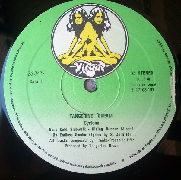 Tangerine Dream - Cyclone | Virgin (25.843-I) - 3