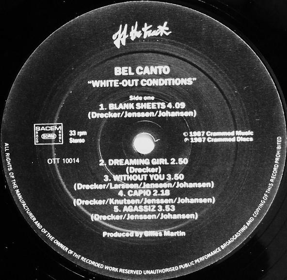 Bel Canto - White-Out Conditions | Off The Track Records (OTT 10014) - 2