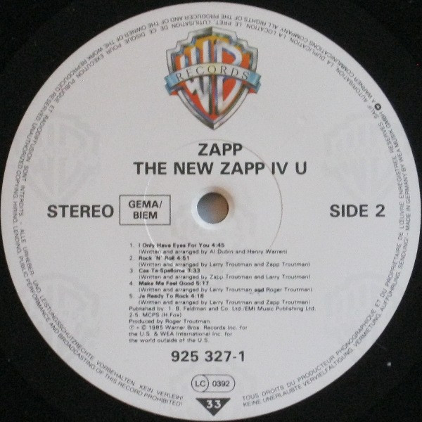 Zapp - The New Zapp IV U | Warner Bros. Records (925 327-1) - 4 Zapp - The New Zapp IV U | Warner Bros. Records (925 327-1) - 4