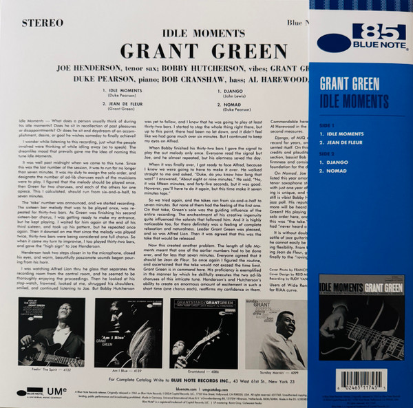 Grant Green - Idle Moments | Blue Note (602465117455) - 2