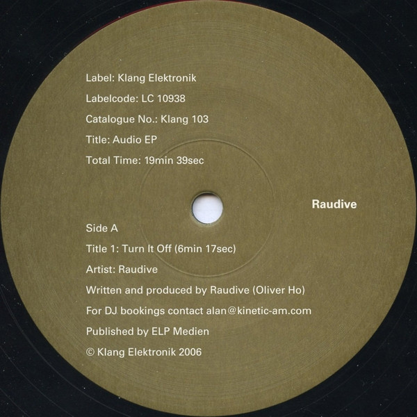 Raudive - Audio EP | Klang Elektronik (Klang 103) Raudive - Audio EP | Klang Elektronik (Klang 103)