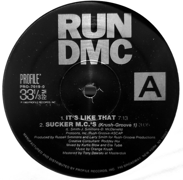 Run-DMC - It's Like That / Sucker M.C.'s | Profile Records (PRO-7019-0)
