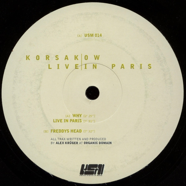 Korsakow - Live In Paris | United States Of Mars (USM 014) - 2