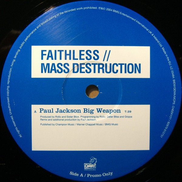 Faithless - Mass Destruction | Cheeky Records (CHEEKY21) - 3 Faithless - Mass Destruction | Cheeky Records (CHEEKY21) - 3