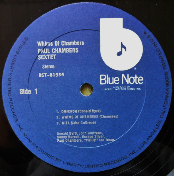Paul Chambers Sextet - Whims Of Chambers | Blue Note (BST-81534) - 2