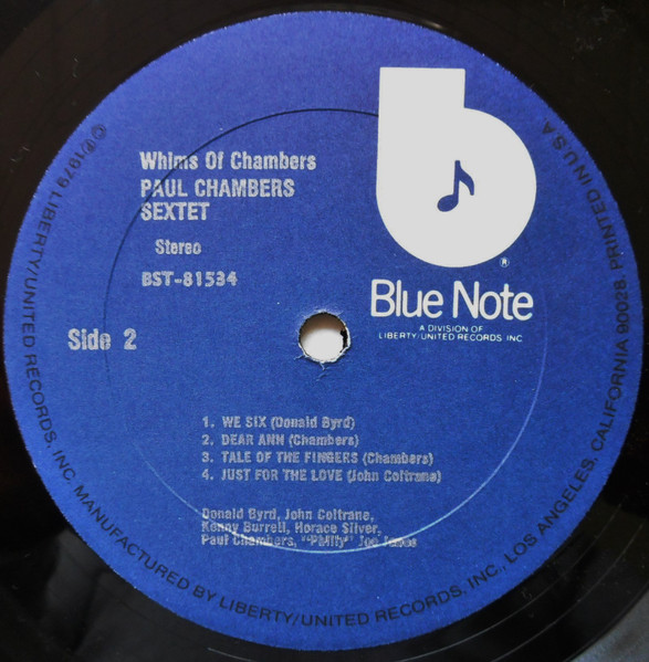 Paul Chambers Sextet - Whims Of Chambers | Blue Note (BST-81534) - 4
