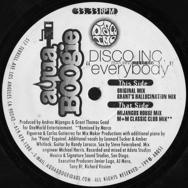 Disco Inc. Featuring Reegeeo - Everybody | Aqua Boogie Records (AB051)