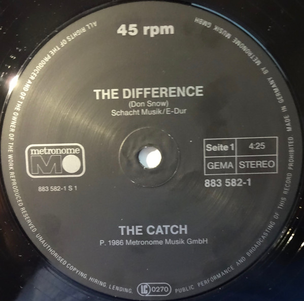 The Catch - The Difference | Metronome (883 582-1) - 3
