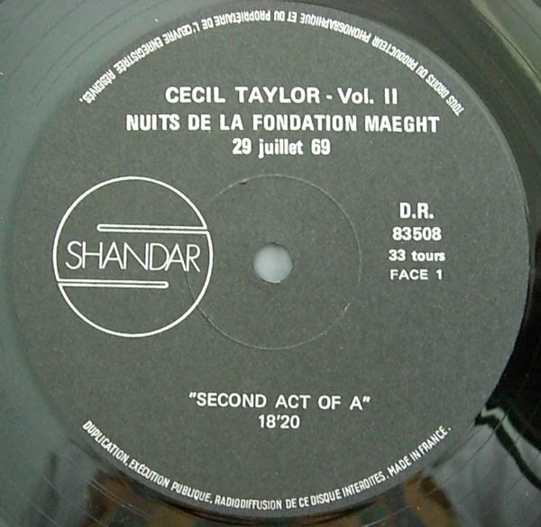 Cecil Taylor - Nuits De La Fondation Maeght Vol. 2 | Shandar (83 508) - 4