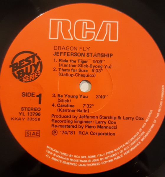 Jefferson Starship - Dragon Fly | Grunt (YL 13796) - 2 Jefferson Starship - Dragon Fly | Grunt (YL 13796) - 2