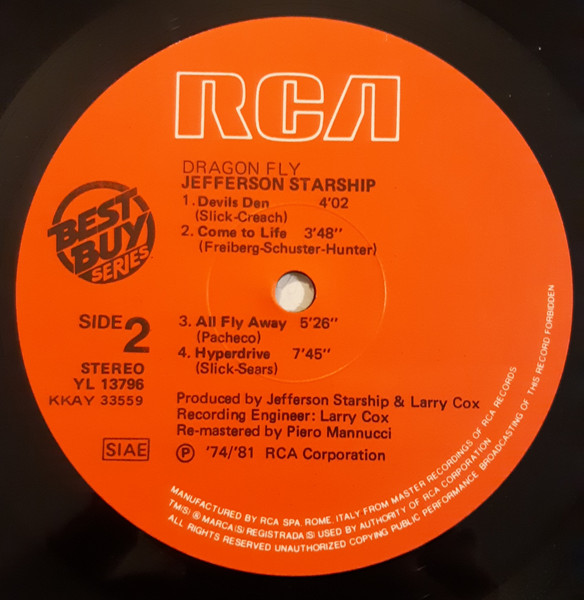 Jefferson Starship - Dragon Fly | Grunt (YL 13796) - 3 Jefferson Starship - Dragon Fly | Grunt (YL 13796) - 3
