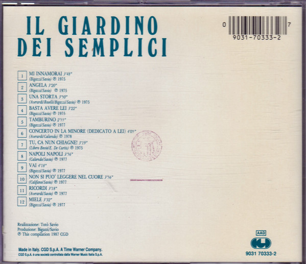 Il Giardino Dei Semplici - Il Giardino Dei Semplici | CGD (9031 70333-2) - 2 Il Giardino Dei Semplici - Il Giardino Dei Semplici | CGD (9031 70333-2) - 2