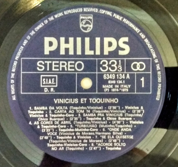 Toquinho & Vinicius - Vinicius / Toquinho | Philips (6349 134 A) - 3 Toquinho & Vinicius - Vinicius / Toquinho | Philips (6349 134 A) - 3