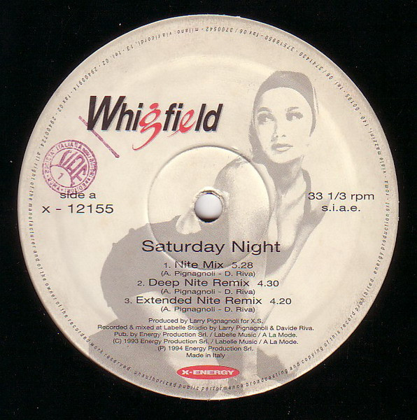 Whigfield - Saturday Night (Remix '94) | X-Energy Records (X-12155) - 3