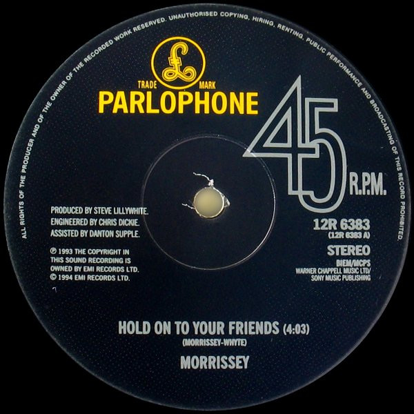 Morrissey - Hold On To Your Friends | Parlophone (12R 6383) - 4 Morrissey - Hold On To Your Friends | Parlophone (12R 6383) - 4