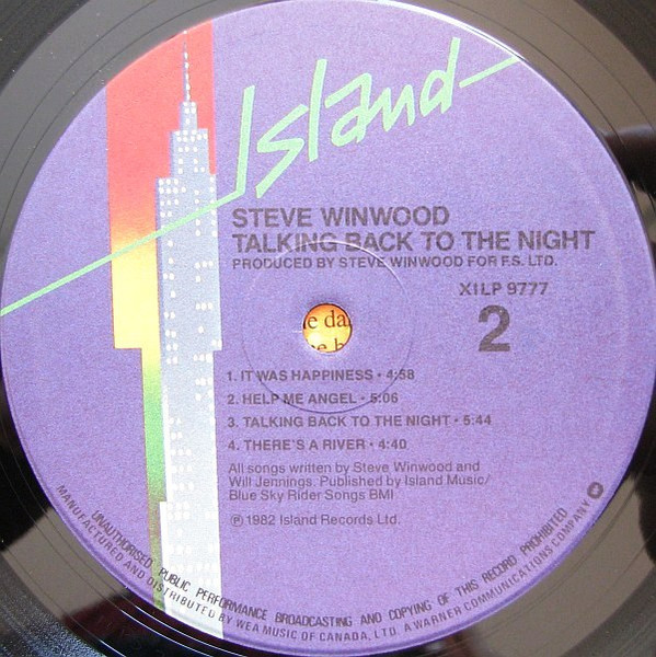 Steve Winwood - Talking Back To The Night | Island Records (XILP 9777) - 4 Steve Winwood - Talking Back To The Night | Island Records (XILP 9777) - 4