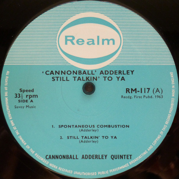Cannonball Adderley - Still Talkin' To Ya | Realm (RM 117) - 3