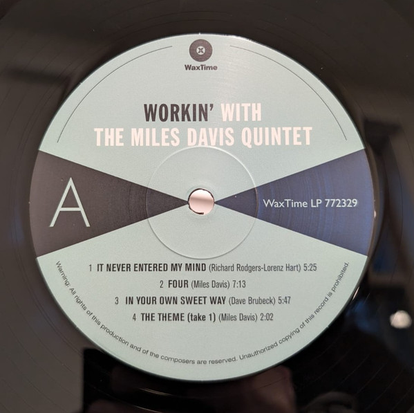 The Miles Davis Quintet - Workin’ With The Miles Davis Quintet | WaxTime (772329) - 4