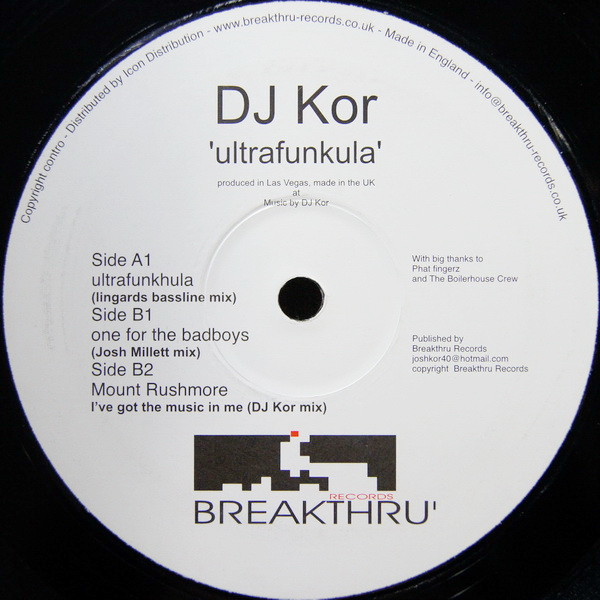 DJ Kor - Ultrafunkula | Breakthru' Records (BREAK 002) - main