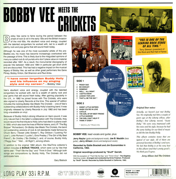 Bobby Vee and The Crickets - Bobby Vee Meets The Crickets | WaxTime (772177) - 2