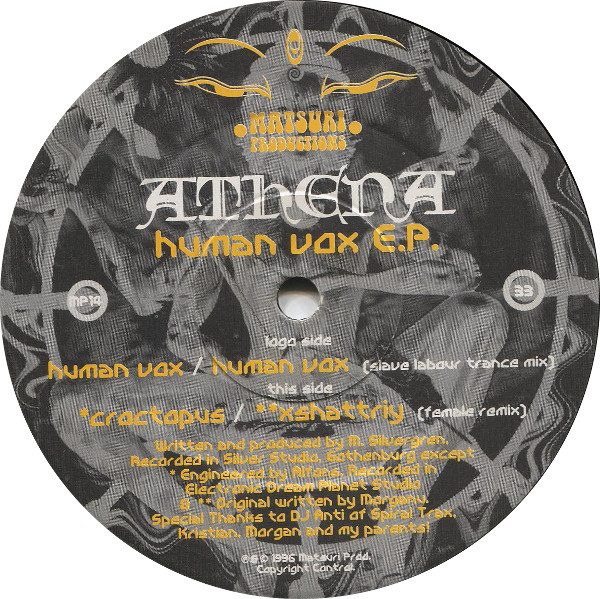 Athena - Human Vox E.P. | Matsuri Productions (MP14) - 2 Athena - Human Vox E.P. | Matsuri Productions (MP14) - 2