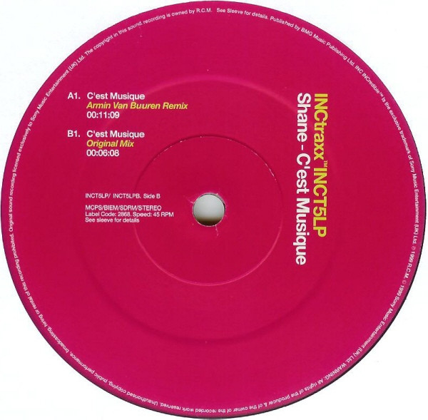 Shane - C'est Musique | INCtraxx (INCT5LP) - 4