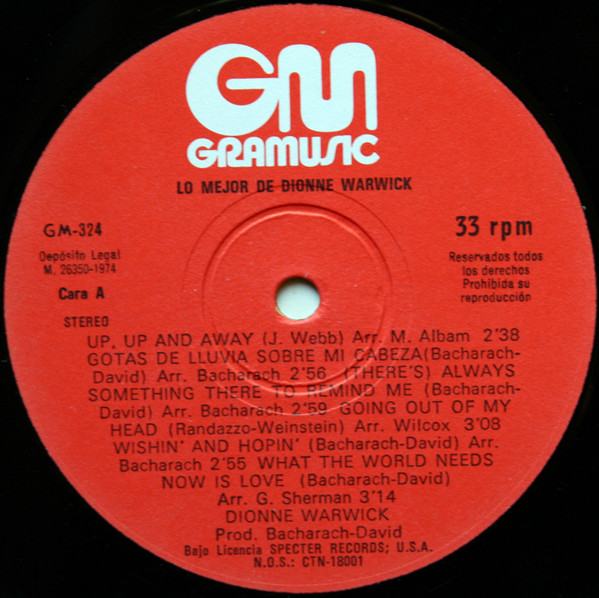 Dionne Warwick - Lo Mejor De Dionne Warwick | Gramusic (GM-324) - 3