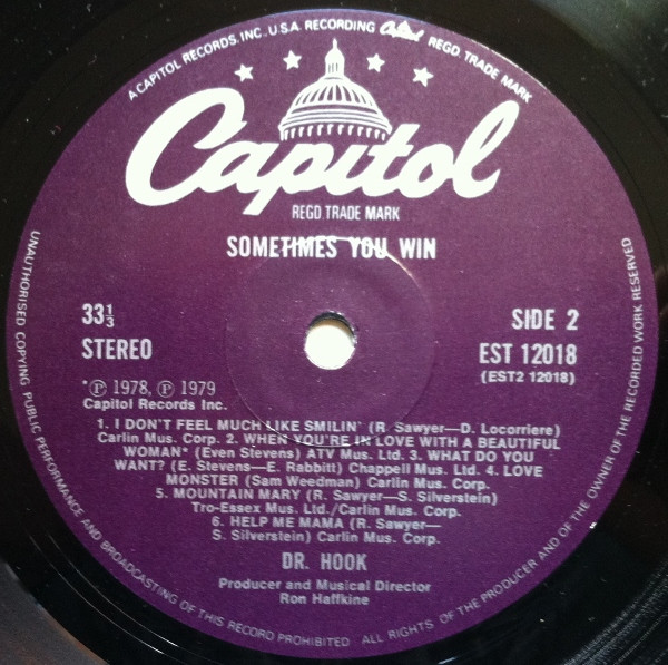 Dr. Hook - Sometimes You Win | Capitol Records (E-ST 12018) - 2