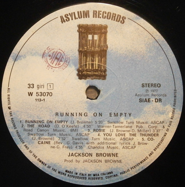 Jackson Browne - Running On Empty | Asylum Records (W 53070) - 3 Jackson Browne - Running On Empty | Asylum Records (W 53070) - 3