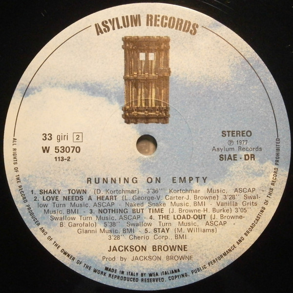 Jackson Browne - Running On Empty | Asylum Records (W 53070) - 4 Jackson Browne - Running On Empty | Asylum Records (W 53070) - 4