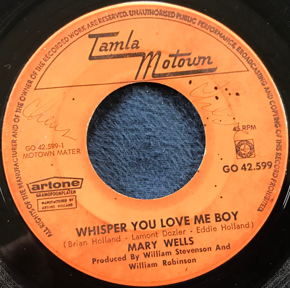 Mary Wells - Whisper You Love Me Boy | Tamla Motown (GO 42.599) - 2