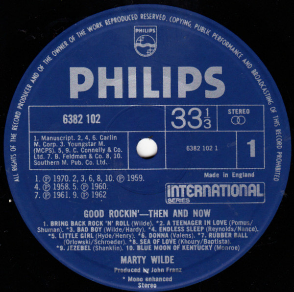 Marty Wilde - Good Rockin' - Then And Now | Philips (6382 102) - 3 Marty Wilde - Good Rockin' - Then And Now | Philips (6382 102) - 3