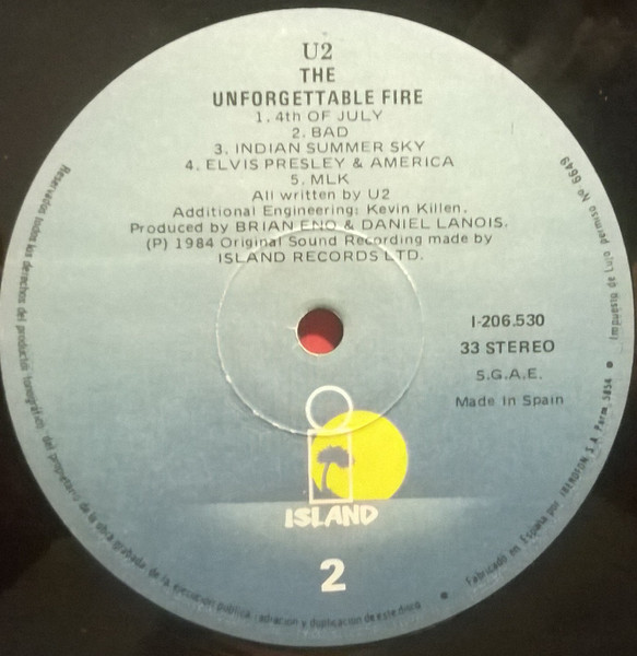 U2 - The Unforgettable Fire | Island Records (I-206.530) - 3