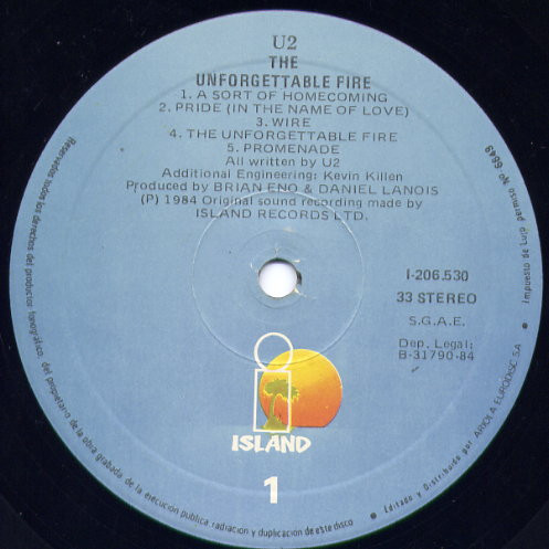 U2 - The Unforgettable Fire | Island Records (I-206.530) - 2