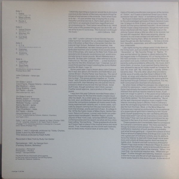 John Coltrane - Dakar | Prestige (P 24104) - 3